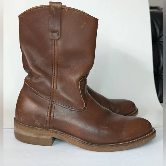 VTG Red Wing's Pecos Brown Leather Boots Men's Shoes size 10 D Made In The USA